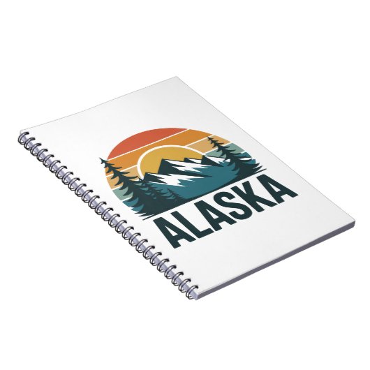 Retro Alaska Sunset Adventure  Notizblock (Rechte Seite)