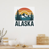 Retro Alaska Sunset Adventure Poster (Küche)
