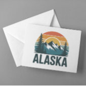 Retro Alaska Sunset Adventure  Postkarte