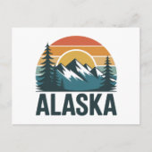 Retro Alaska Sunset Adventure Postkarte (Vorderseite)