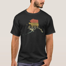 Retro Alaska Sunset Staat Karte Vintag T-Shirt
