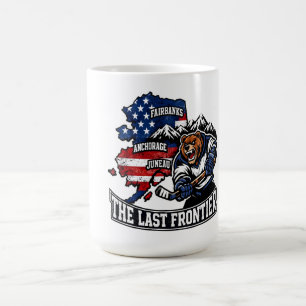 Retro Alaska The Last Frontier Eishockey-Bär Karte Kaffeetasse
