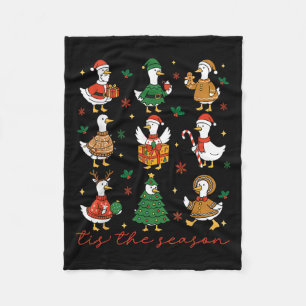 Retro Albern Gänse Santa Niedlich Frohe Weihnachte Fleecedecke