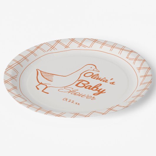 Retro Alberne Gänsehandschuh Pappteller (Schrägansicht)