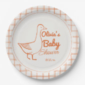 Retro Alberne Gänsehandschuh Pappteller (Vorderseite)