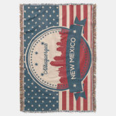 Retro Alberquerque New Mexico Skyline Decke (Vorderseite Vertikal)