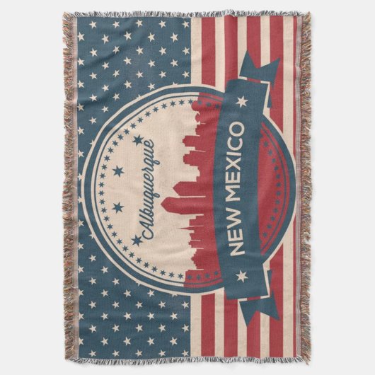 Retro Alberquerque New Mexico Skyline Decke (Vorderseite Vertikal)