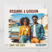 Retro Album Cover Vinyl Record Save the Date (Vorderseite)