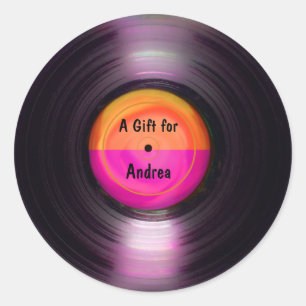 Retro-Album-Geschenk-Tag Runder Aufkleber
