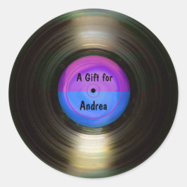 Retro-Album-Geschenk-Tag Runder Aufkleber