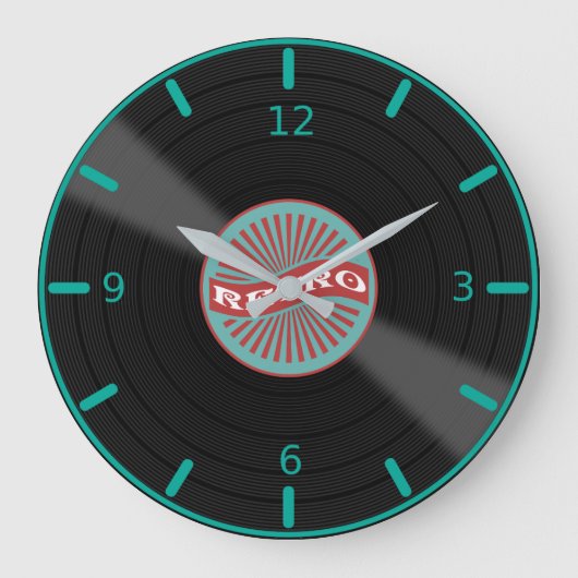 Retro Album Large Clock Große Wanduhr (Vorderseite)