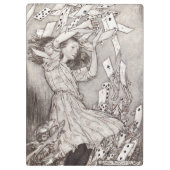 Retro-Alice-Fallende-Karten im viktorianischen Des Klemmbrett (Rückseite)