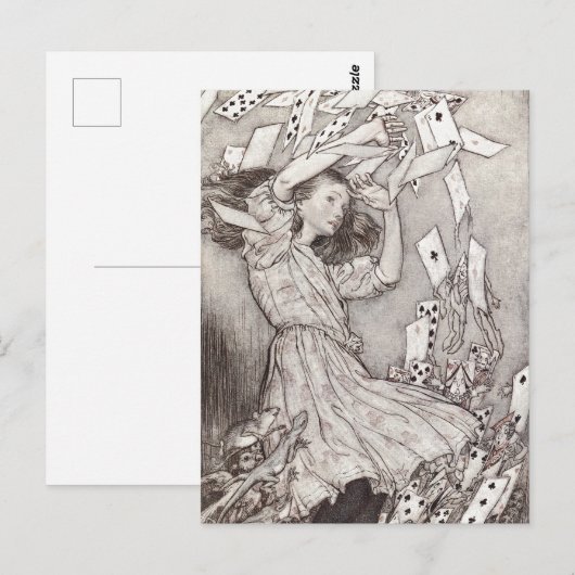 Retro Alice Fallende Karten viktorianisches Design (Vorne/Hinten)