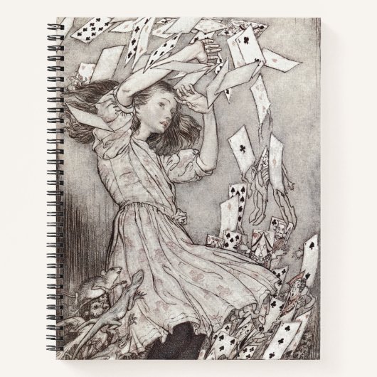 Retro-Alice-Falling-Cards im viktorianischen Desig Notizblock (Vorderseite)