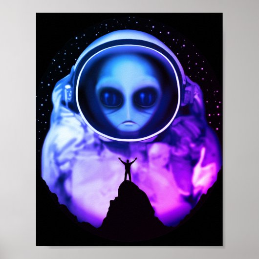 Retro Alien Astronaut Poster (Vorne)