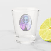 Retro Alien Astronaut Schnapsglas (Rückseite)