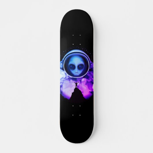 Retro Alien Astronaut Skateboard (Vorne)