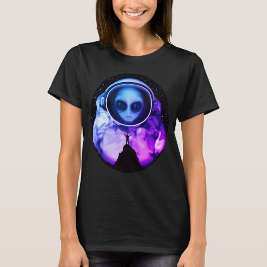 Retro Alien Astronaut T - Shirt (Vorderseite)