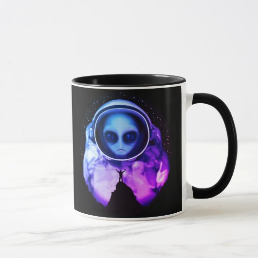 Retro Alien Astronaut Tasse (Rechts)