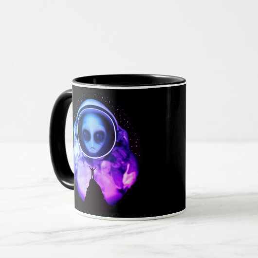 Retro Alien Astronaut Tasse (Vorderseite Links)