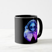 Retro Alien Astronaut Tasse (VorderseiteRechts)