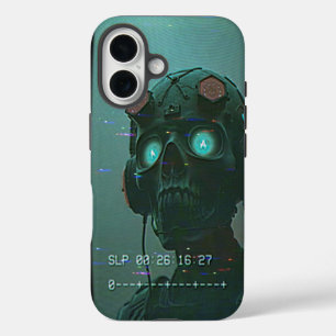 Retro-Alien auf dem VCR iPhone 16 Hülle