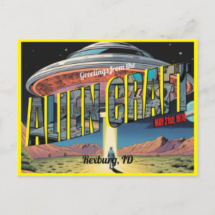 Retro Alien Craft Postkarte