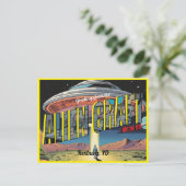 Retro Alien Craft Postkarte (Stehend Vorderseite)