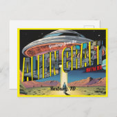 Retro Alien Craft Postkarte (Vorne/Hinten)