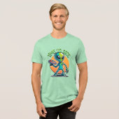 Retro-Alien-Disc-Golf Tri-Blend Shirt (Vorderseite voll)