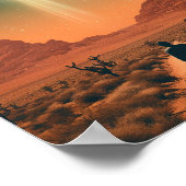 Retro Alien Entführung aus der Wüste Poster (Ecke)