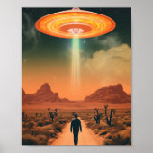 Retro Alien Entführung aus der Wüste Poster (Vorne)