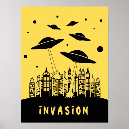 Retro Alien Invasion Poster (Vorne)