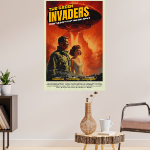 Retro-Alien-Sci-Fi-Film-inspiriertes Wandposter Poster