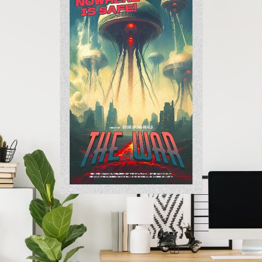 Retro Alien Sci-Fi Movie Inspired Wall Poster (Heimbüro)