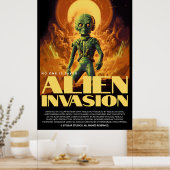 Retro Alien Sci-Fi Movie Inspired Wall Poster (Küche)