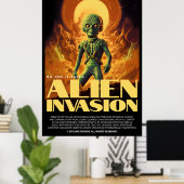 Retro Alien Sci-Fi Movie Inspired Wall Poster (Heimbüro)