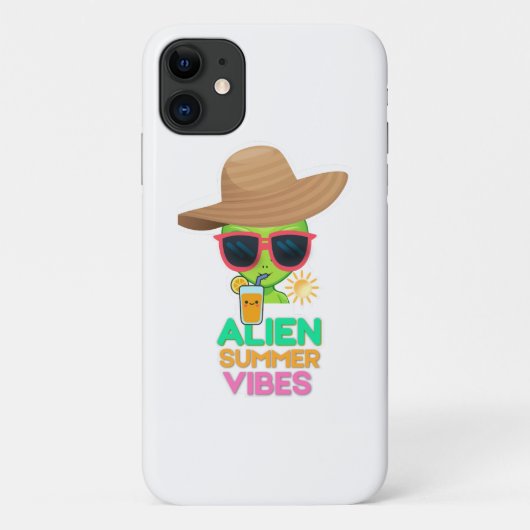 Retro-Alien-Sommerstrand-Vibes Case-Mate iPhone Hülle (Rückseite)