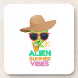 Retro-Alien-Sommerstrand-Vibes Getränkeuntersetzer