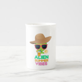 Retro-Alien-Sommerstrand-Vibes Porzellantasse