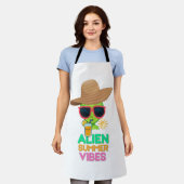Retro-Alien-Sommerstrand-Vibes Schürze (Getragen)