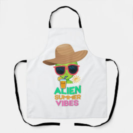 Retro-Alien-Sommerstrand-Vibes Schürze