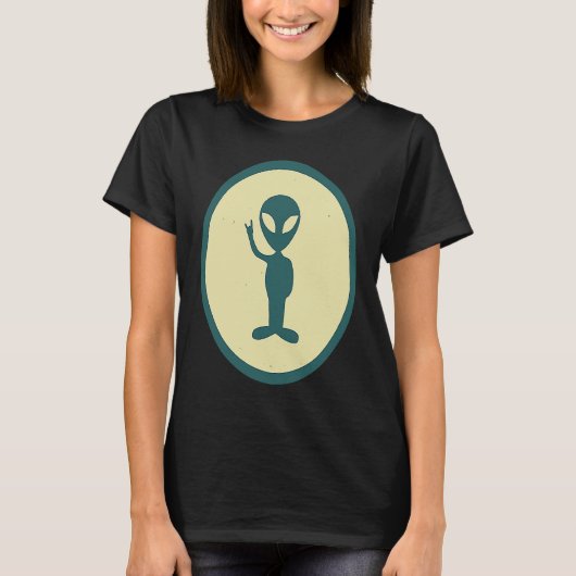Retro Alien Vintage UFO T-Shirt (Vorderseite)