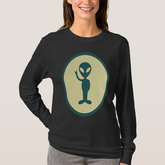 Retro Alien Vintage UFO T-Shirt (Vorderseite)