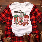 Retro All I Woll for Christmas Coffee Lover Tri-Blend Shirt