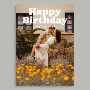 Retro Alles Gute zum Geburtstag 3 Foto Karte