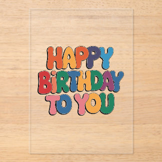 Retro Alles Gute zum Geburtstag Acryleinladungen