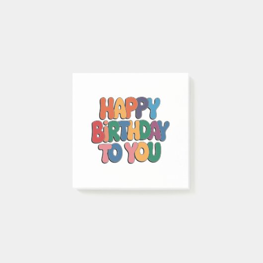 Retro Alles Gute zum Geburtstag Post-it Klebezettel (Vorderseite)