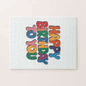 Retro Alles Gute zum Geburtstag Puzzle (Horizontal)