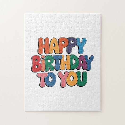 Retro Alles Gute zum Geburtstag Puzzle (Vertikal)